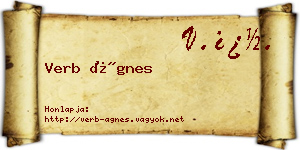 Verb Ágnes névjegykártya